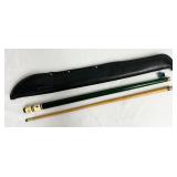 2-Piece Natural Wood Pool Cue w/ Case