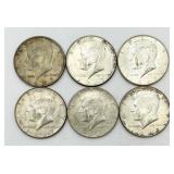 6-1967 Kennedy 40% Silver Half Dollars