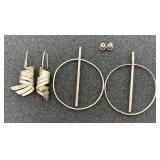 2 Unique Pairs of Sterling Silver Earrings