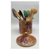 Autumn-themed Ceramic Canister & Utensils