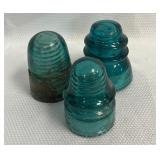 Hemingray Vintage Teal Insulators