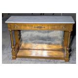 *Antique French Mirrored Marble Console Table