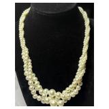 Monet(?) 3-strand Twist Faux Pearl Necklace