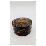 Vintage Round Paper-mï¿½chï¿½ Kashmiri Box