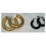 (2) 925 Fashion Hoop Earrings