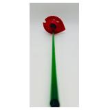 19.5ï¿½ Hand-blown art Glass Flower Sculpture