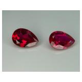 (2) Lab Created Ruby 10X7MM PS