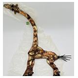 Vtg Giraffe Sequin Beaded Sew On Applique