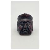 Vintage Hand-carved Wooden Asian Mask Ring