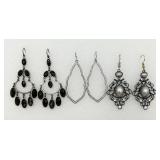 3 Pair of Very Nice Pierced Earrings