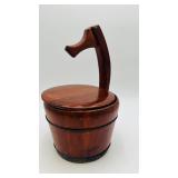Antique Chinese Wooden Goose Neck Water Bucket