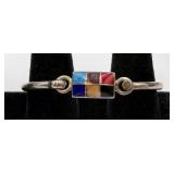 Sterling Silver Inlayed Cuff Bracelet
