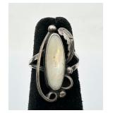 Navajo Sterling Silver Mother-of-Pearl Ring