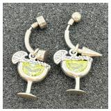2 Sterling Silver & Peridot Belly Rings