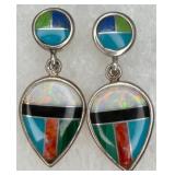 925 Handcrafted Inlay Opalite Earrings
