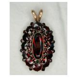 14K Gold Garnet Stone Pendant