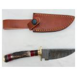 Handmade Damascus Hunting Steel Blade Knife