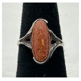 Sterling Silver & Goldstone Ring