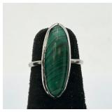Sterling Silver & Malachite Ring