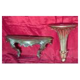 *2 Vtg. Italian Carved & Gilt Wall Shelves/Corbels