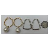 2 Pairs Of Sterling Silver Earrings