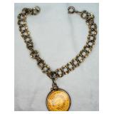 1/20 12K Bracelet w/ a Prominent U.S. Coin Charm
