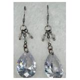 Sterling Silver Crystal Dangle Earrings