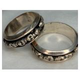 (2) 925 Skull Rings