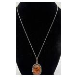 Sterling Silver Amber Necklace