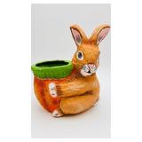 Vtg Paper Mï¿½chï¿½ Rabbit w/Carrot Candy Dish