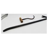 Vintage Wrecking/Pry Bar & Antique Industrial Hook