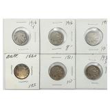 6 Buffalo Nickels