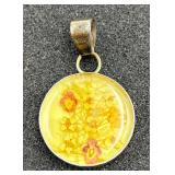 Sterling Silver Floral Pendant