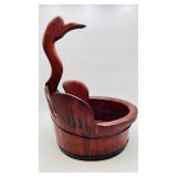 Antique Japanese Wooden Crane Effigy Bucket