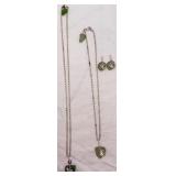 2 Sea Glass Necklaces & 2 Small ï¿½Earringsï¿½