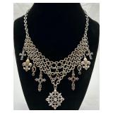 Silver Tone Chainmail Necklace