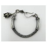 Sterling Silver Mesh Bracelet w/ Charm