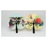 2 VTG Folding Hand Fan Peopleï¿½s Republic of China