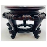 Oriental Reddish Brown Wave Round Wood Stand