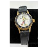Vtg. Mickey Mouse & Leather Watch