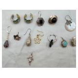 13 Single 925 Earring Pieces & Pendant