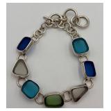 Multi-colored & Sterling Silver Bracelet
