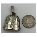 Sterling Silver ï¿½Birth Recordï¿½ Bell Pendant