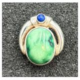 Sterling Silver Turquoise & Lapis Lazuli Pendant