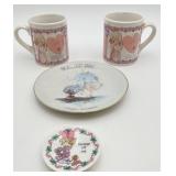 Vtg Precious Moments ceramic Mugs, Plates & Magnet