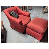 *Lovely Pink & Gold Armchair & Ottoman