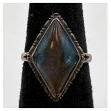 Sterling Silver Ring w/ Blue Accent