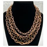 Antique C.1920 5-Strand Celluloid & Brass Necklace