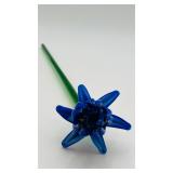19.5ï¿½ Hand-blown art Glass Flower Sculpture