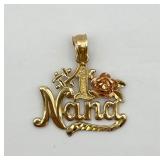 14K Gold ï¿½#1 Nanaï¿½ Pendant